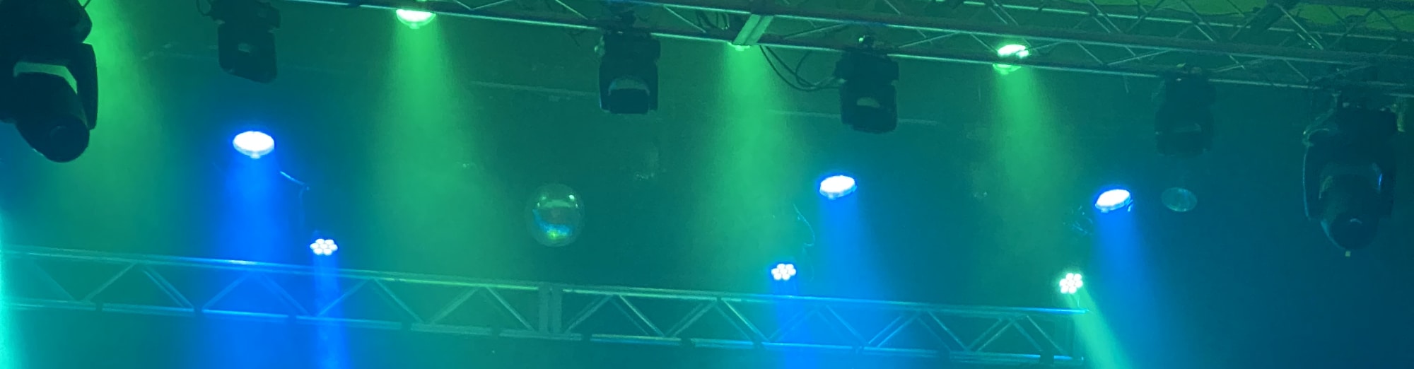 blue and green theater stage lights Baltimore