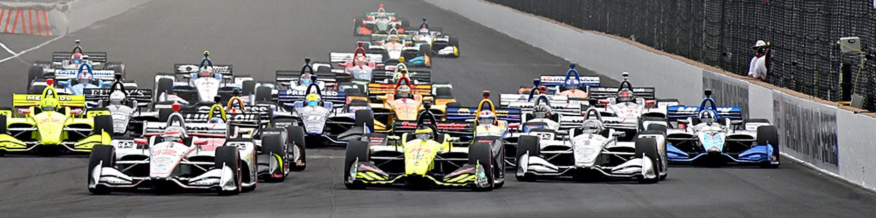 indy cars racing to through the start line Baltimore
